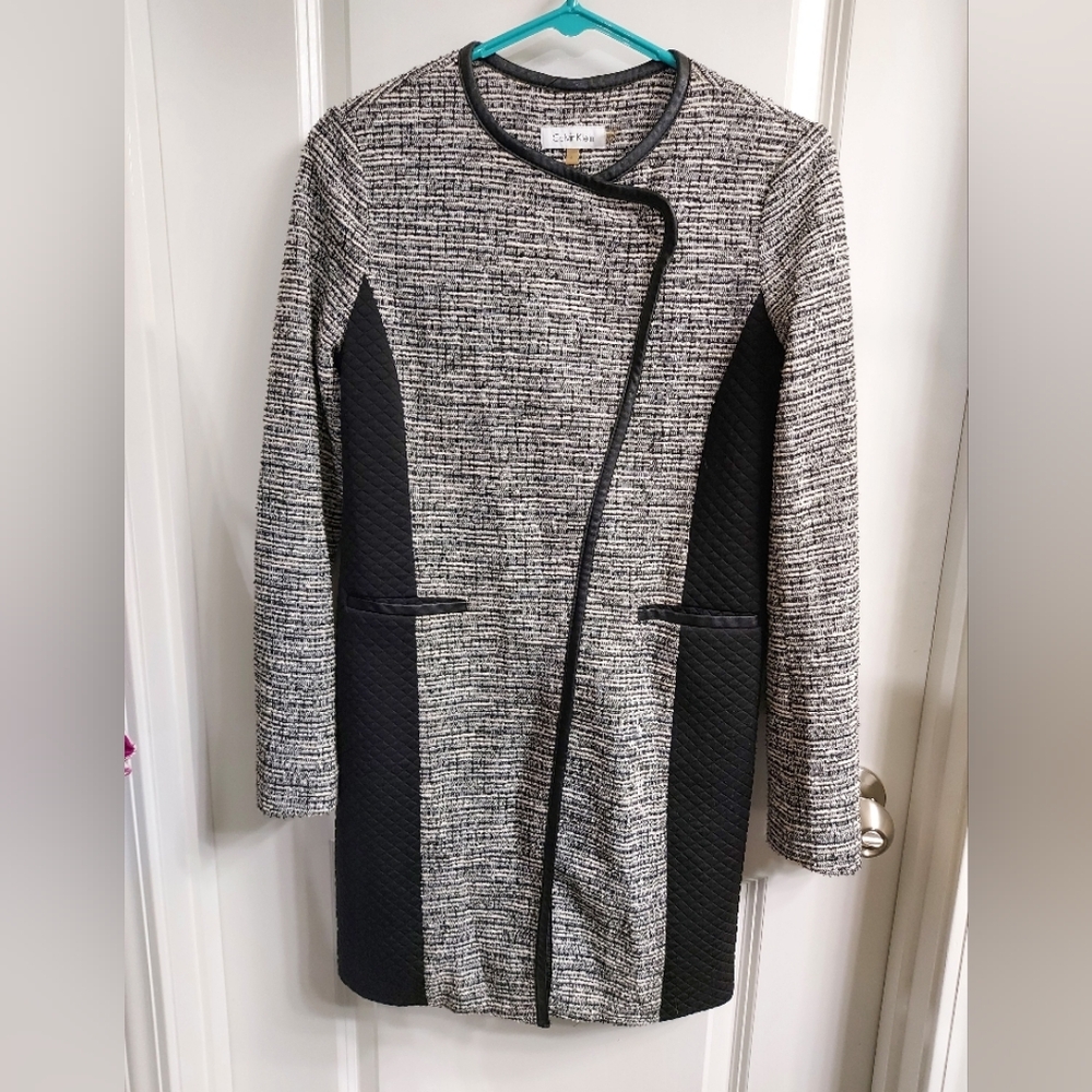 EUC Calvin Klein Black and Gray Women's Coat, 4